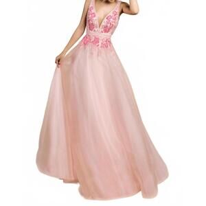 NEW ANDREA & LEO COUTURE peony tulle a-line gown in pink
